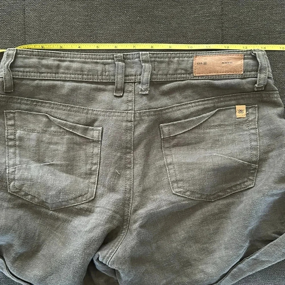 Divine Rights of Denim Olive Green Linen Shorts | Green Shorts | Linen shorts - Picture 6 of 7